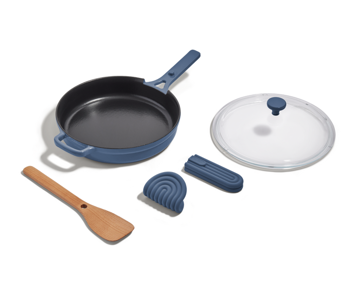 Cast Iron Always Pan in Blue Salt View 2